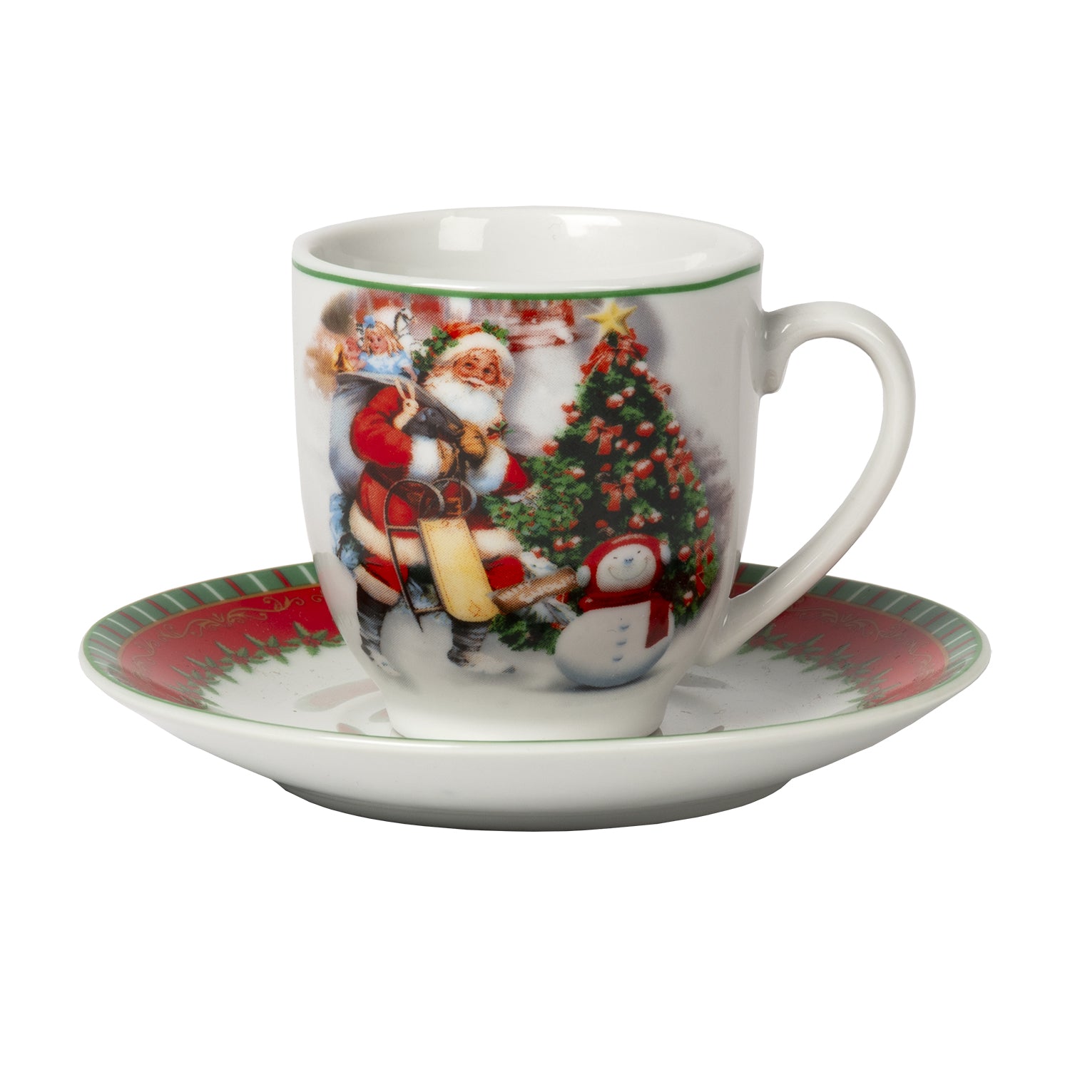 VESTIAMO CASA GRAN NATALE - Servizio da caffè 12 Pezzi in Porcellana Christmas Emotions